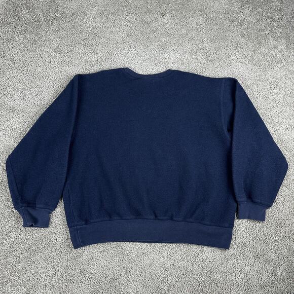 VTG Pepsi Sweatshirt Mens L Navy Blue Fleece Crewneck Spell Out Logo Pullover - Picture 6 of 10